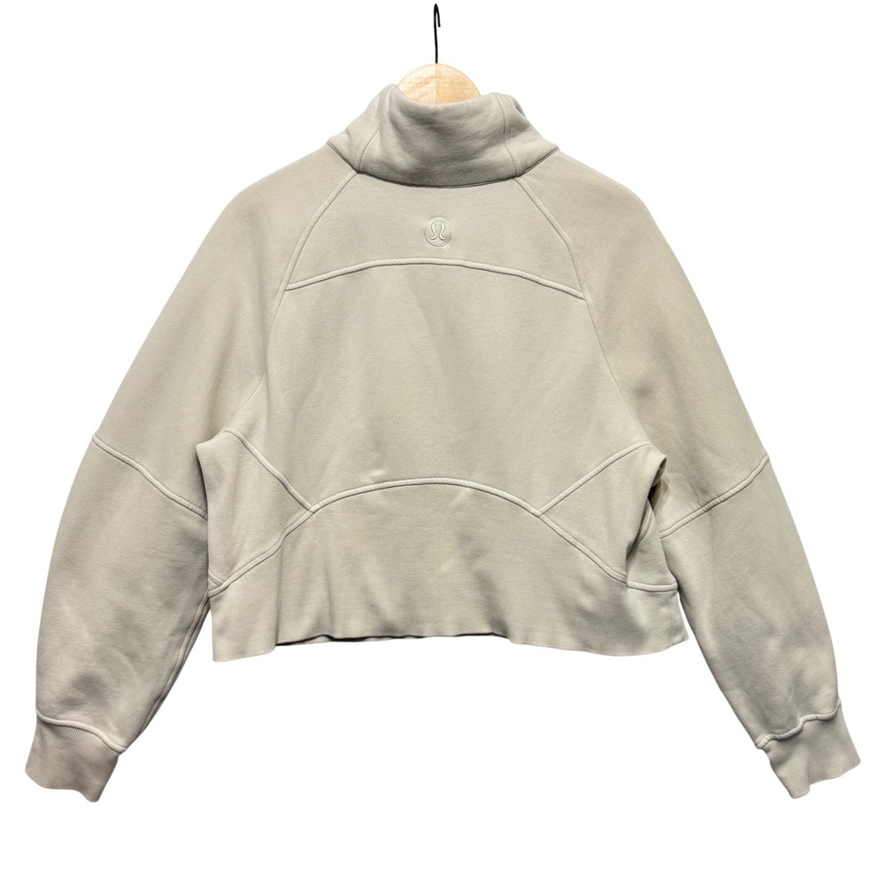 Lululemon Scuba Oversized Funnel Neck Half Zip‎ Sweatshirt White Opal M/L - Picture 5 of 10